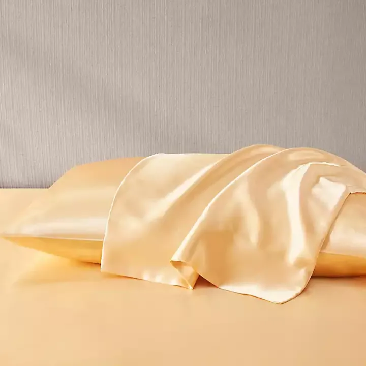 Gold Satin King 2-pc. Pillow Case Set