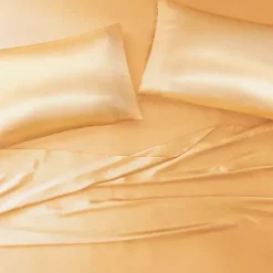 Gold Satin Standard 2-pc. Pillow Case Set