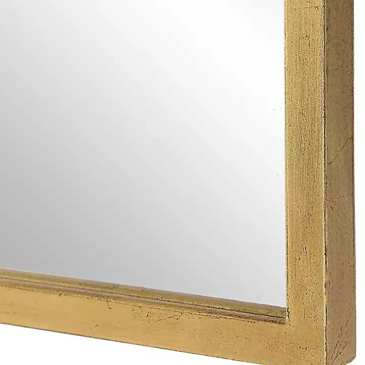 Gold Simple Round Top Wall Mirror