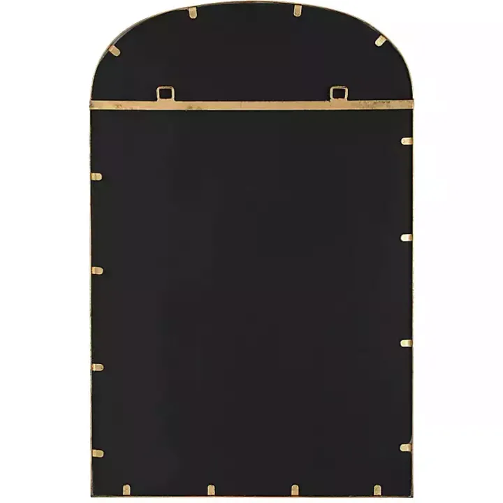 Gold Simple Round Top Wall Mirror