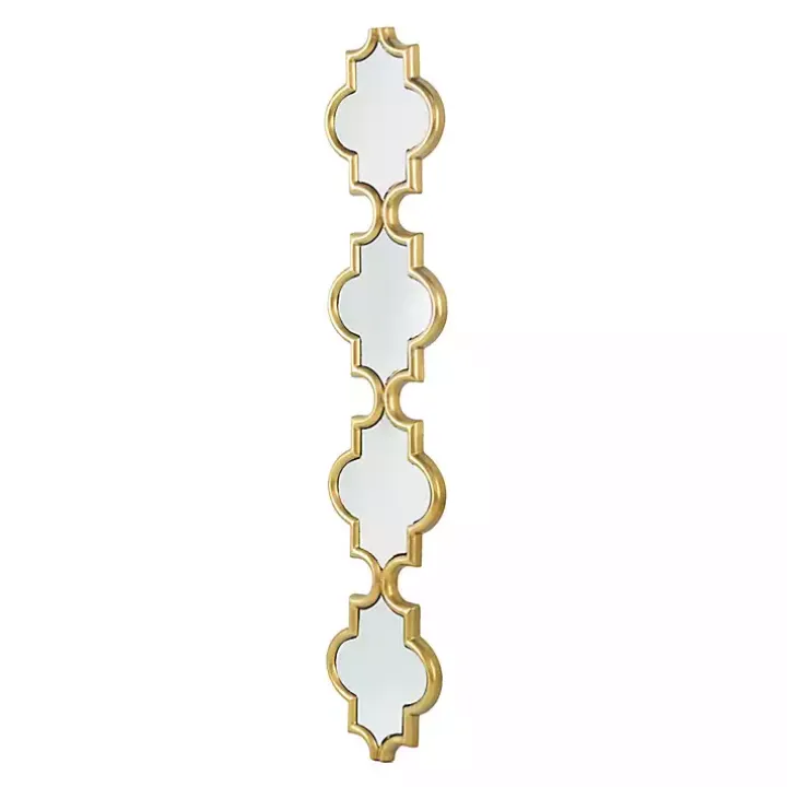 Gold Slim Stacked Trellis Wall Mirror