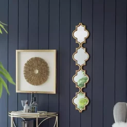 Gold Slim Stacked Trellis Wall Mirror