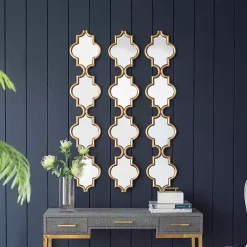Gold Slim Stacked Trellis Wall Mirror