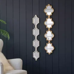 Gold Slim Stacked Trellis Wall Mirror