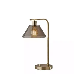 Gold Smoked Glass Table Lamp