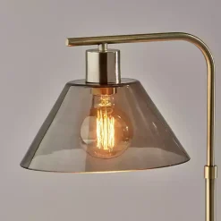 Gold Smoked Glass Table Lamp