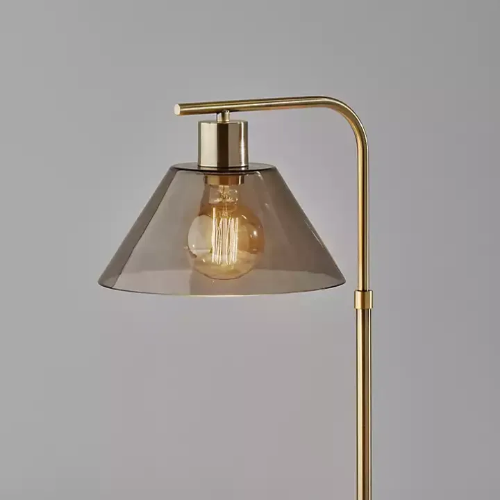Gold Smoked Glass Table Lamp