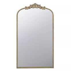 Gold Studded Scroll Arched Mirror, 42 in.