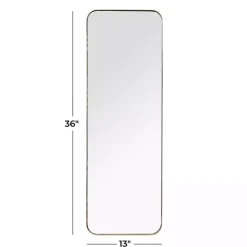 Gold Thin Iron Frame Curved Corner Mirror