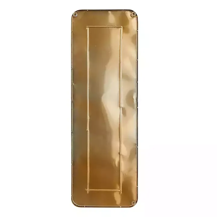 Gold Thin Iron Frame Curved Corner Mirror