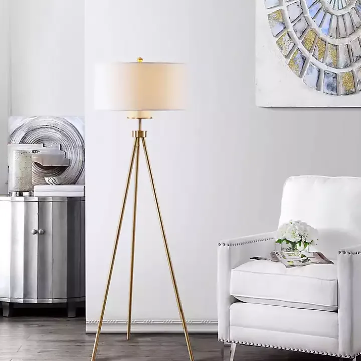 Gold Tripod Modern Floor Lamp