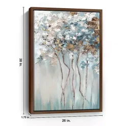 Golden Blue Forest Framed Canvas Art Print