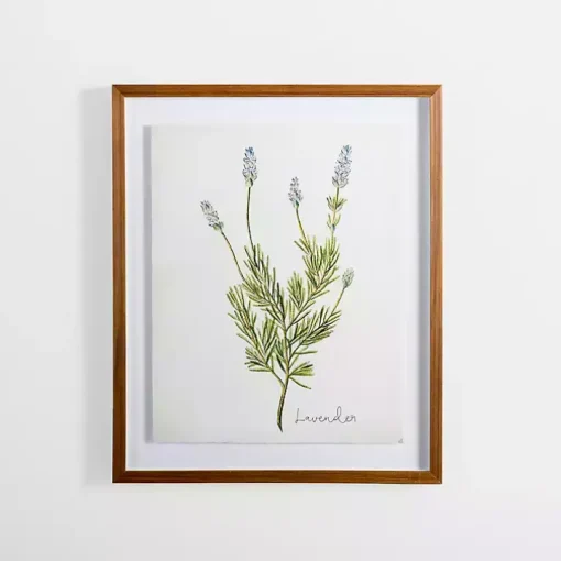 Golden Leaves Herbs Lavender Framed Art Print