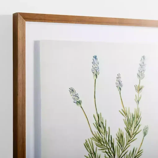 Golden Leaves Herbs Lavender Framed Art Print