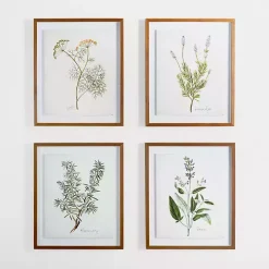 Golden Leaves Herbs Lavender Framed Art Print