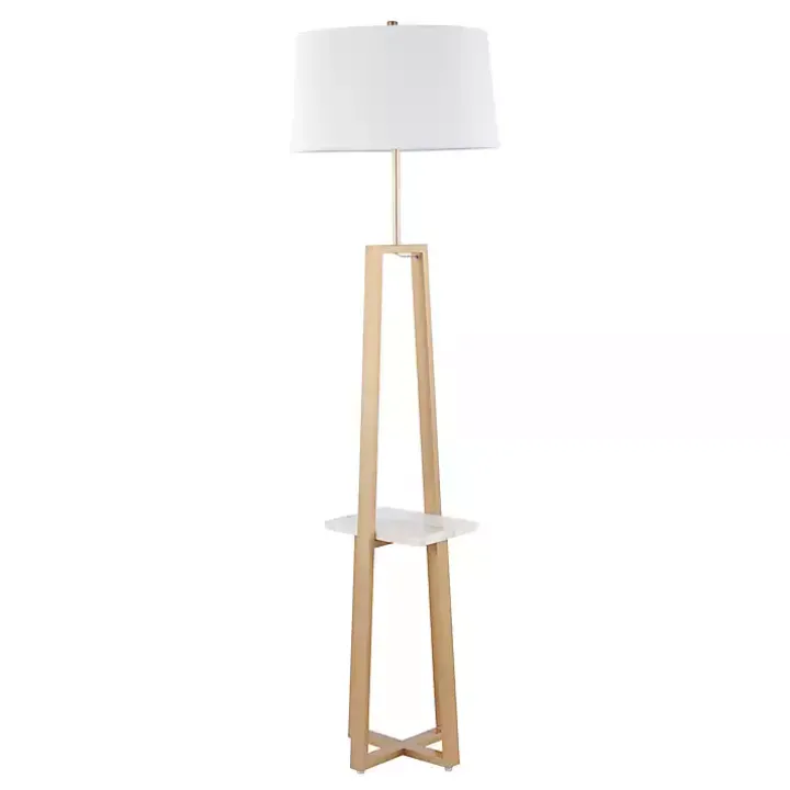 Golden Triangle Marble Shelf Floor Lamp