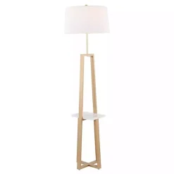 Golden Triangle Marble Shelf Floor Lamp