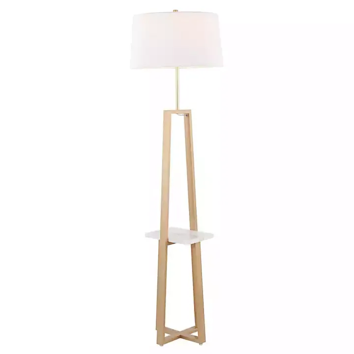 Golden Triangle Marble Shelf Floor Lamp
