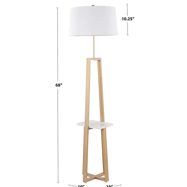 Golden Triangle Marble Shelf Floor Lamp