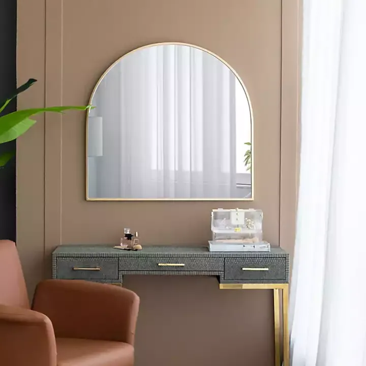 Golden Wide Arched Wall Mirror