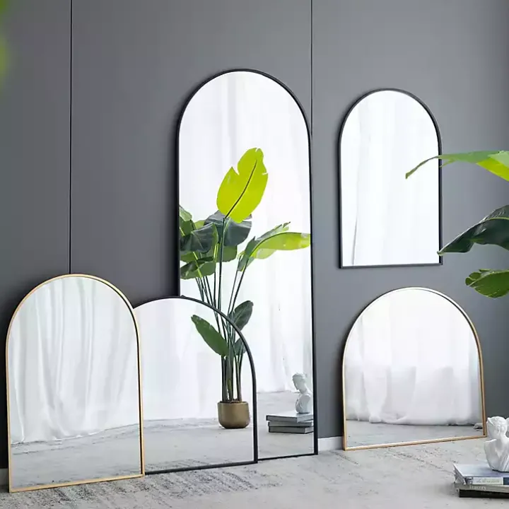 Golden Wide Arched Wall Mirror