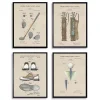 Golf Patents Framed Art Prints, Set of 4