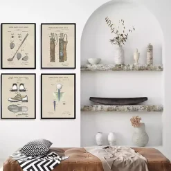 Golf Patents Framed Art Prints, Set of 4