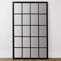 Grande Black Window Pane Leaner Mirror