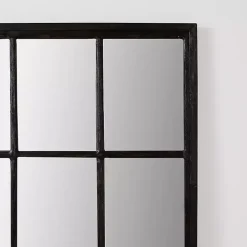 Grande Black Window Pane Leaner Mirror