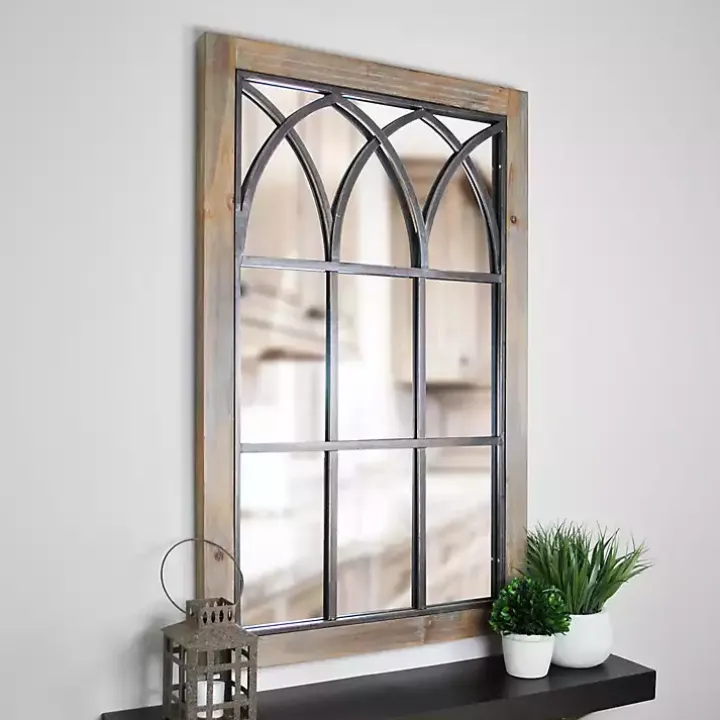 Grandview Arched Windowpane Mirror