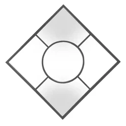 Graphite Metal Geometric Square Wall Mirror