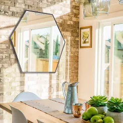 Graphite Metal Hexagonal Mirror