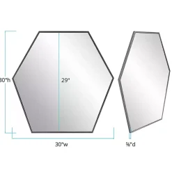 Graphite Metal Hexagonal Mirror