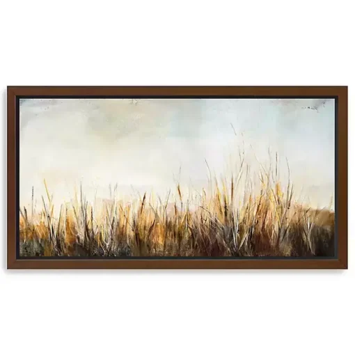 Grass in the Breeze Framed Canvas Art Print