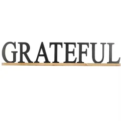 Grateful Black Wood Wall Plaque