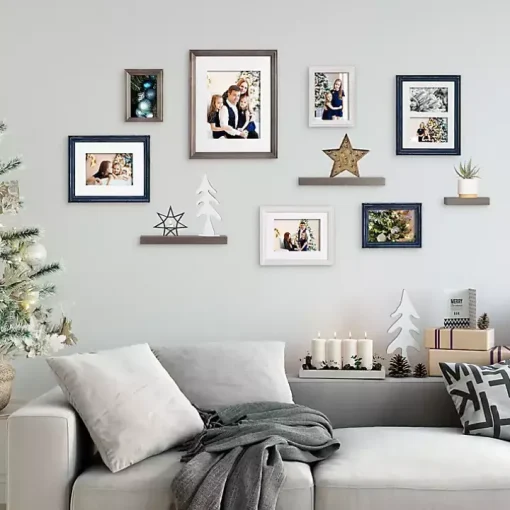 Gray & Navy 10-pc. Gallery Wall Frame & Shelf Set