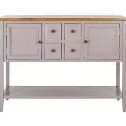 Gray & Oak 4-Drawer Charlotte Sideboard