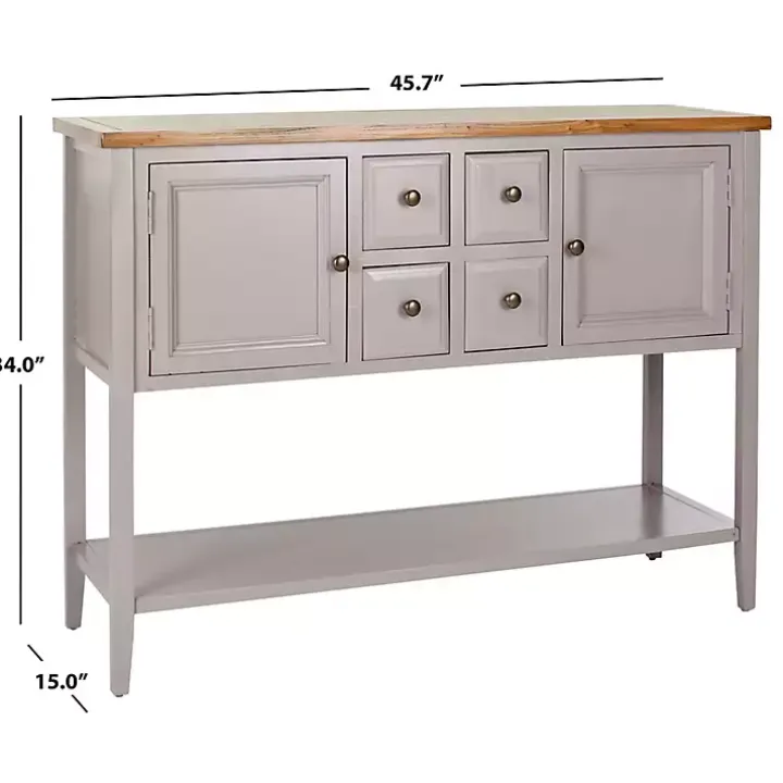 Gray & Oak 4-Drawer Charlotte Sideboard