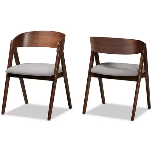 Gray & Walnut Danton Dining Chairs, Set of 2