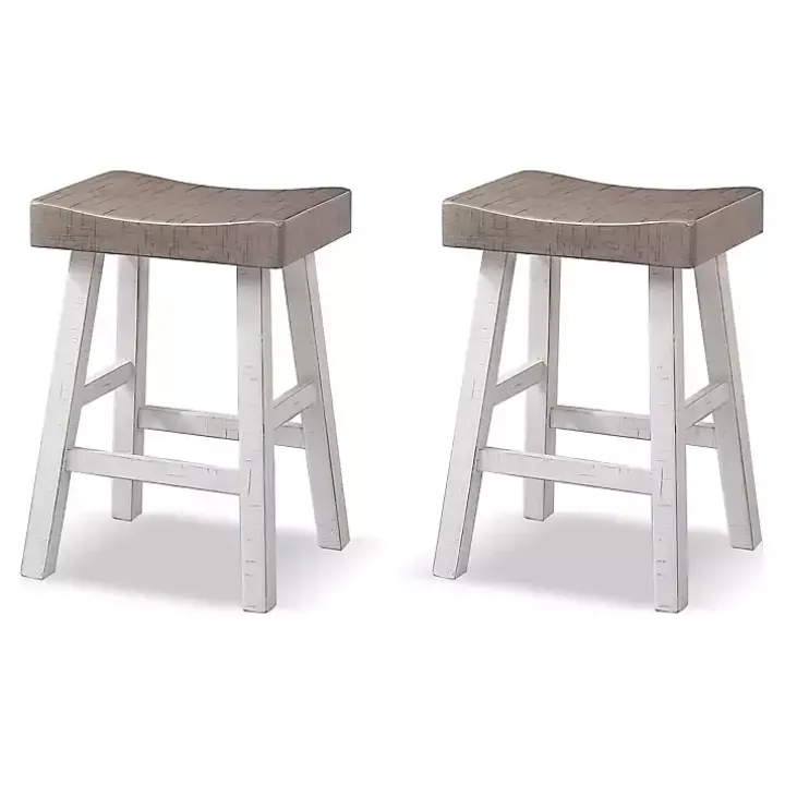 Gray & White Cooper Counter Stools, Set of 2