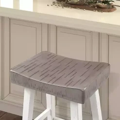 Gray & White Cooper Counter Stools, Set of 2