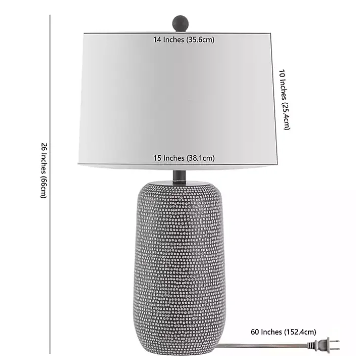 Gray & White Dots Celvin Table Lamp