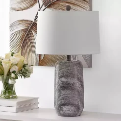 Gray & White Dots Celvin Table Lamp