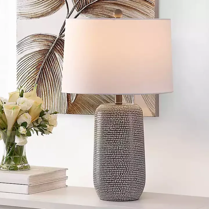 Gray & White Dots Celvin Table Lamp