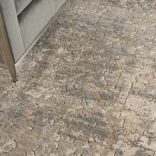 Gray and Beige Tally Textured Area Rug, 7x9