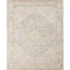Gray and Beige Vintage Medallion Area Rug, 5x7