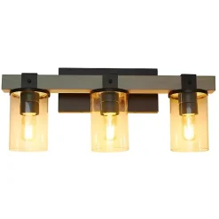 Gray and Black Glass Shade Vanity Light
