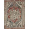Gray and Blue Traditional Medallion Area Rug, 8x10