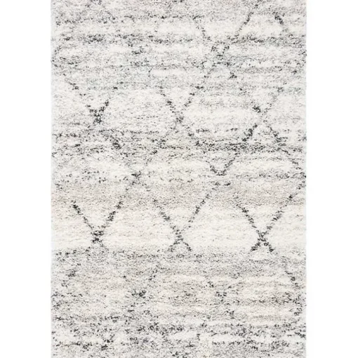 Gray and Ivory Fontana Shag Area Rug, 5x7