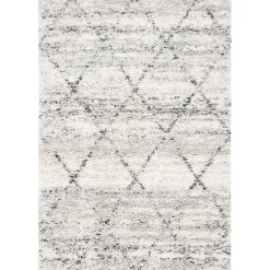 Gray and Ivory Fontana Shag Area Rug, 8x10